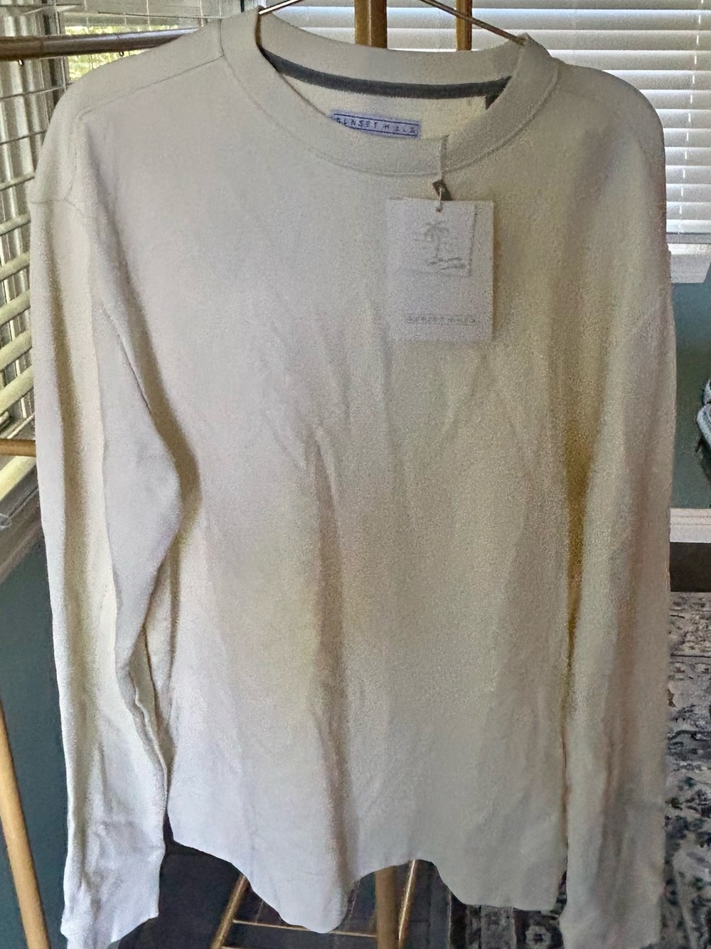 Sunset Hills Men's Crewneck Sweater in cream size L NWT $68 MSRP